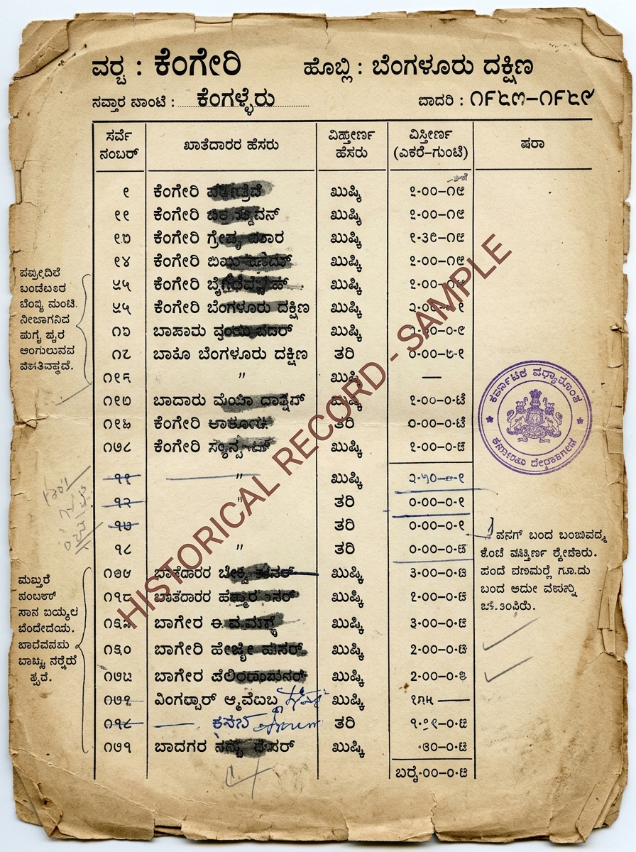 Old Sale Deed / CC sample document